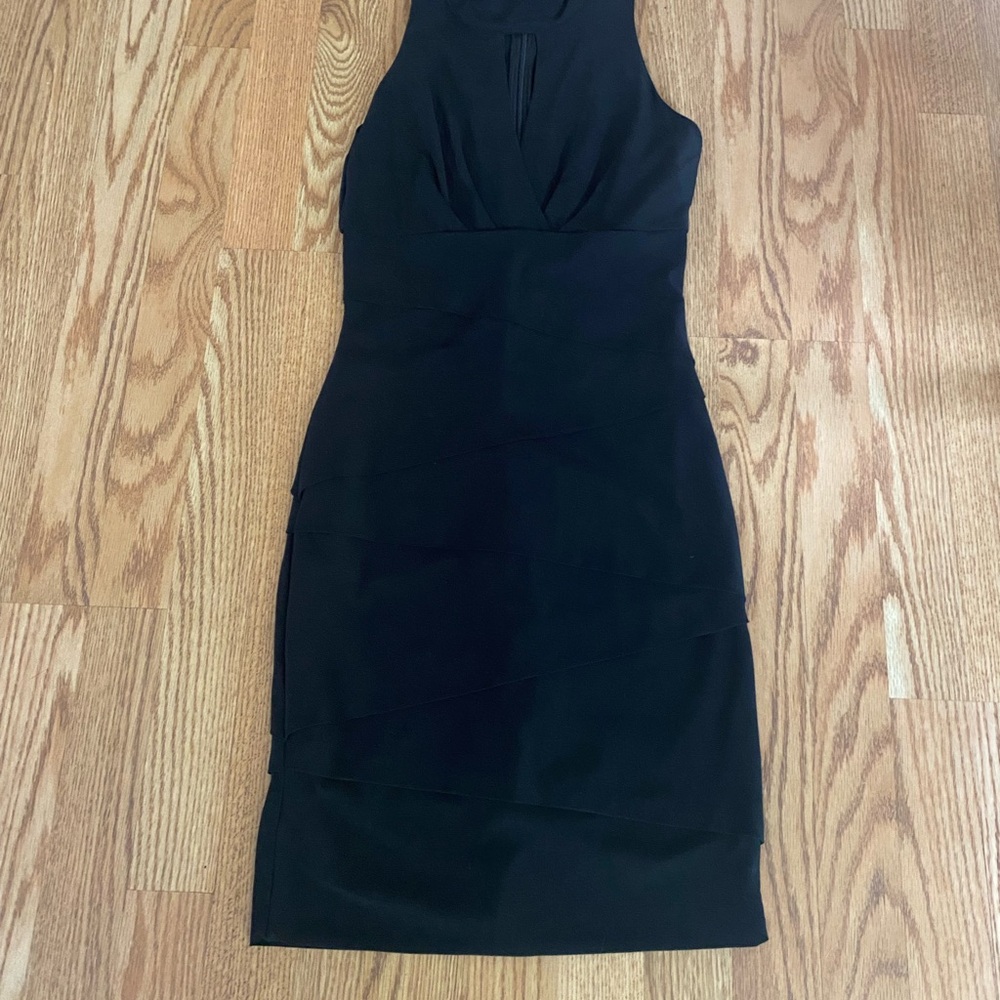 Elegant Black Sleeveless Dress - Picture 3 of 7